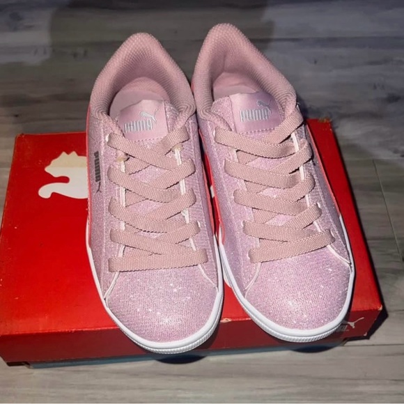 Puma Kids Glittery Pink Sneakers - Picture 1 of 6